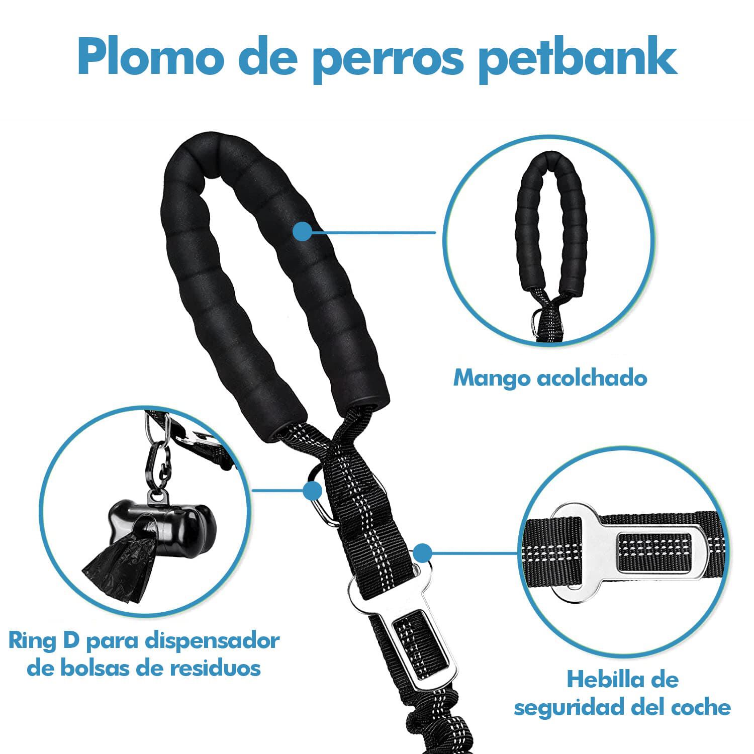 Edipets correa doble antitirones mango acolchado para perros thumbnail