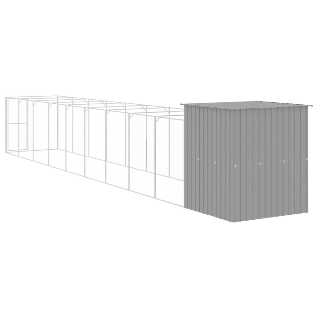 vidaXL Caseta perro corral acero galvanizado gris claro 165x1271x181cm, , large Imagen numero 8