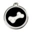 Placa identificativa Acero Inoxidable Esmalte Comic Hueso Negro para perros, , large indicador imagen numero 1