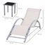 Outsunny 2 Tumbonas de Jardín 59x169x66 cm con Mesa de Café 41x41x45 cm de Vidrio Templado Reposabrazos para Patio Piscina Terraza Aire Libre Beige, , large indicador imagen numero 3