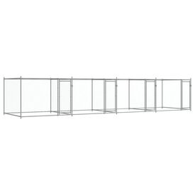 Vidaxl Jaula De Perros Con Puertas Acero Galvanizado Gris para perros