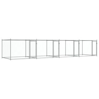 Vidaxl Jaula De Perros Con Puertas Acero Galvanizado Gris para perros