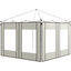 Outsunny Paredes Laterales para Carpa de 2 Paneles 295x195 cm Paredes Laterales de Repuesto de Tela Oxford con 2 Ventanas para Carpas de 6x3 m 3x3 m Crema, , large indicador imagen numero 1