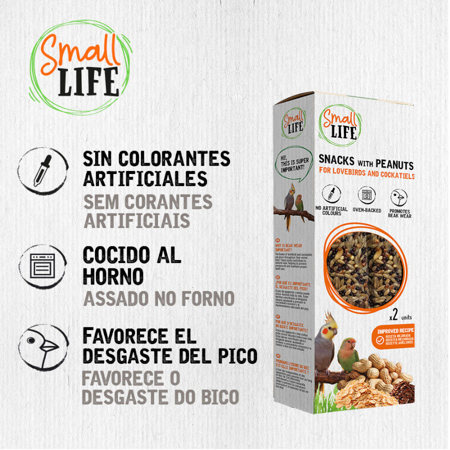2 barritas Small Life Barritas Snack con cacahuetes para agapornis y ninfas, , large Imagen numero 3