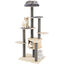 COSTWAY &Aacute;rbol Rascador para Gatos Grandes de 197 cm, Torre de Escalador para Gatos de M&uacute;ltiples Niveles con Acolchado Superior, Casa, Alfombrillas Desmontables, Postes para Rascar, Base Estable, Gris, , large indicador imagen numero 1