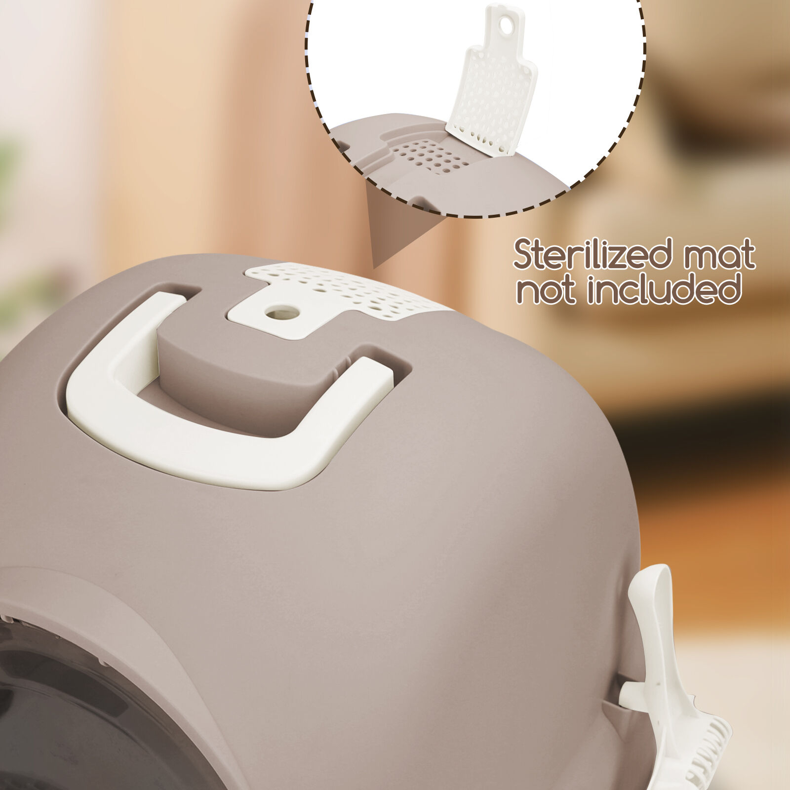 Nobleza - Cajas de Arena para Gatos, Arenero Gatos Cubierto con Cajon, Arenero para Gatos Grande Cerrado, Caja de Arena Cagadero Gato sin Olores con Pala, L52*W42*H38.5CM, Marr&oacute;n, , large Imagen numero 5