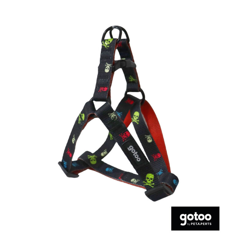Gotoo  Arnés estampado calavera negro para perros thumbnail