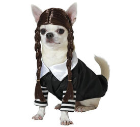 Atosa Disfraz Niña Siniestra con Peluca para perros especial halloween