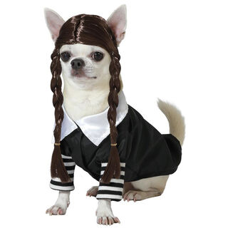 Atosa Disfraz Niña Siniestra con Peluca para perros especial halloween