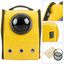 Mochila para transporte de mascotas gato y perro Transportin de imitación piel amarillo, , large indicador imagen numero 4