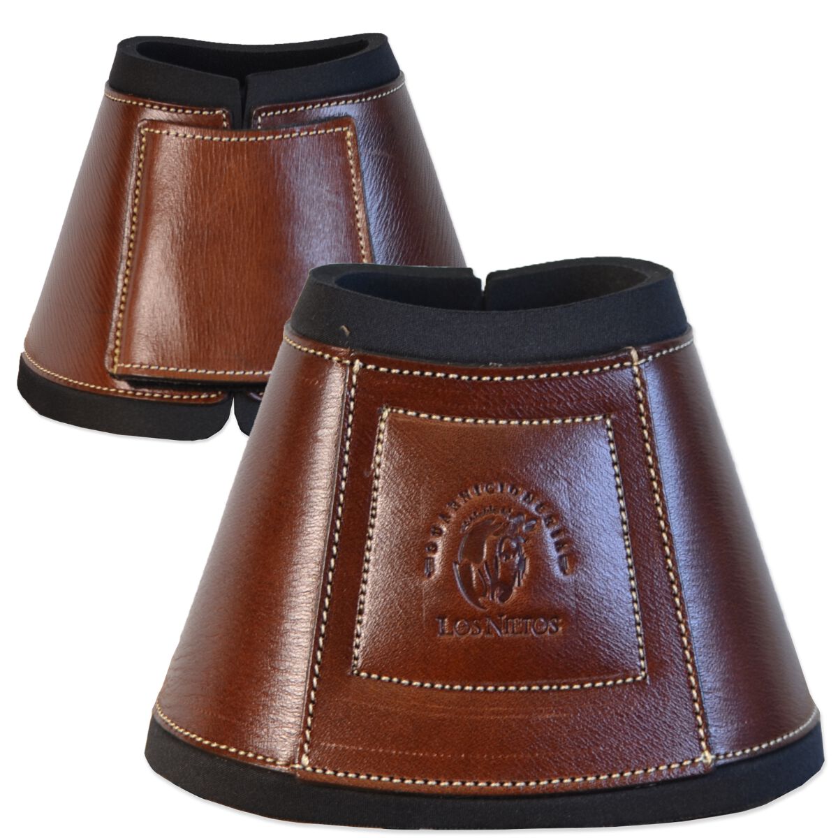 Guarnicioneria Los Nietos Campanas Cuero Y Neopreno Color Coñac Equipamiento Para El Caballo