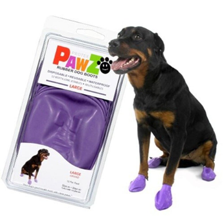 Botas de caucho natural Pawz para perros color Morado, , large image number null
