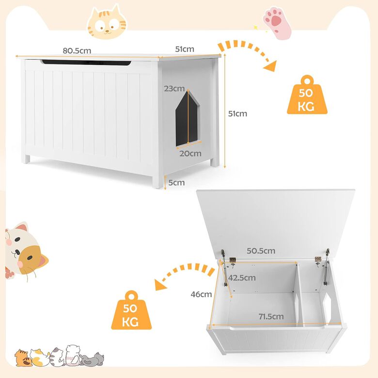 COSTWAY Casa con Apertura Superior para Gatos thumbnail