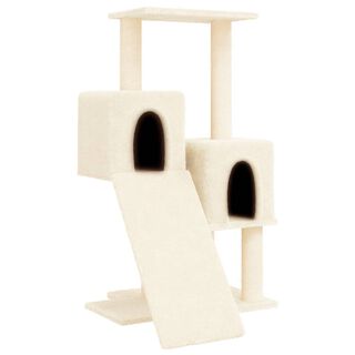 VidaXL Rascador con cuevas y postes de sisal crema para gatos