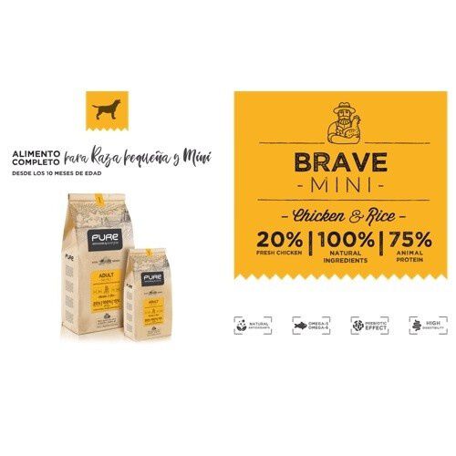 Pure brave mini pienso pollo y arroz para perros peque&ntilde;os, , large Imagen numero 2