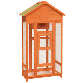 VidaXL Pajarera vertical de madera marrón y verde para Pájaros