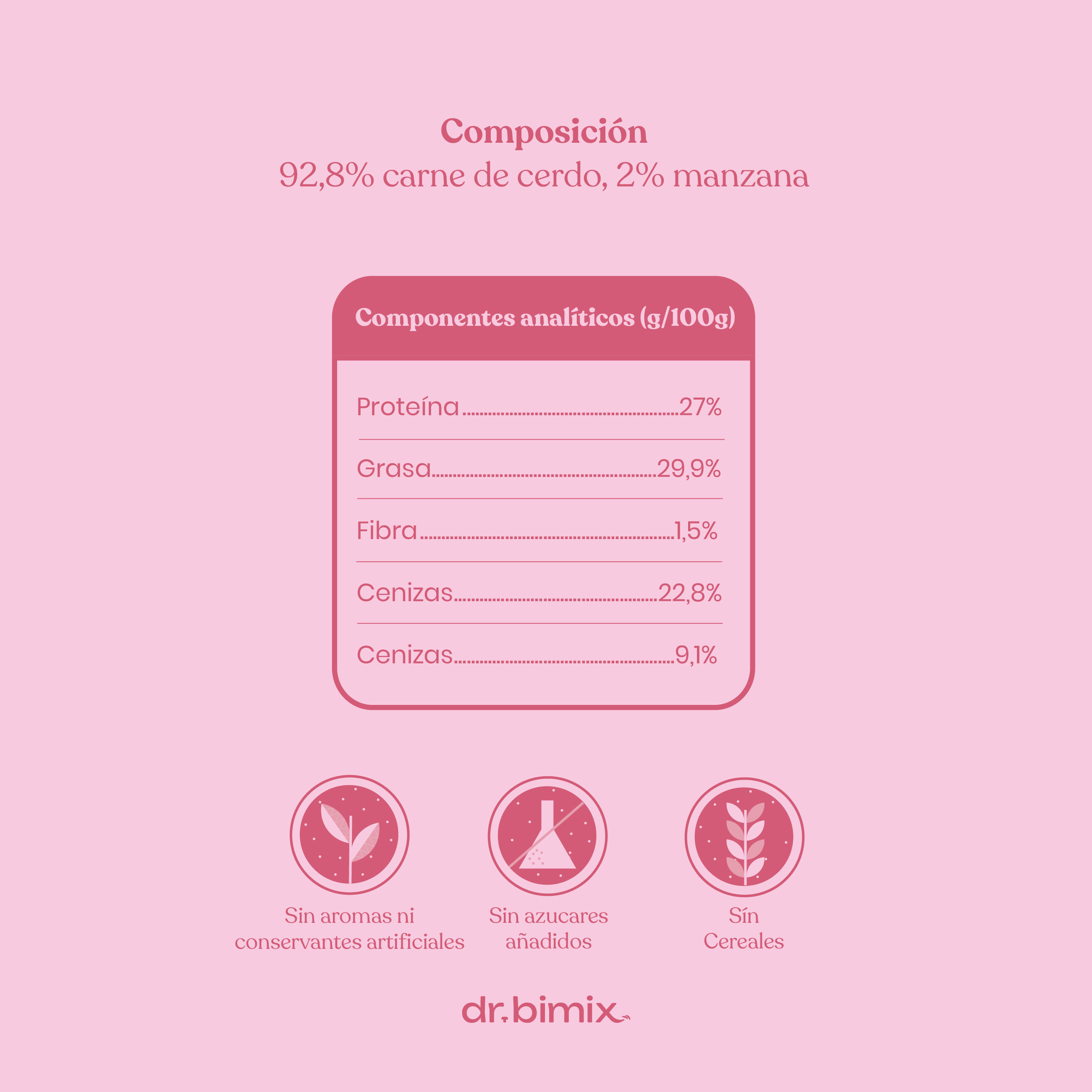 dr.bimix Galletitas de 92,8% Cerdo con 2% Manzana para Perros | Snack Natural Premium, , large Imagen numero 5