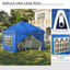 Outsunny Carpa Plegable 3x3 m con Altura Ajustable de 3 Niveles Cenador de Jardín con 4 Paredes Extraíbles 2 Ventanas 4 Sacos de Arena y Bolsa de Transporte Gazebo para Exterior Camping Azul, , large indicador imagen numero 4
