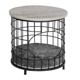 PawHut cama y mesa auxiliar gris para gatos