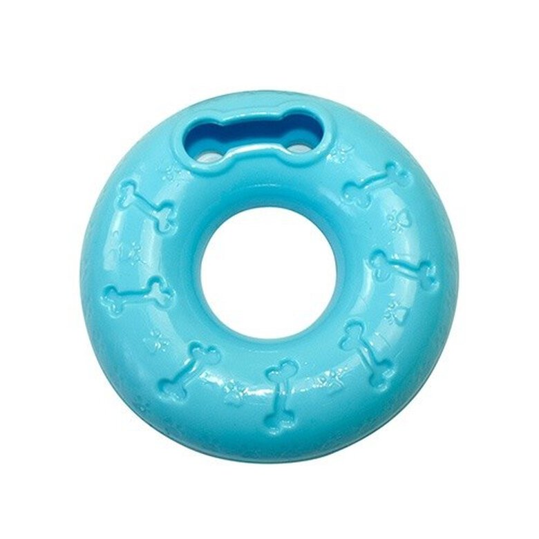 DZL donut portagolosinas de caucho natural azul para perros, , large image number null