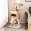 COSTWAY Árbol para Gatos para Interior, Torre Moderna con Percha Superior, Condominio de Totora, Postes de Rascado de Sisal, Juguete Colgante, Cama, Cojín Removible, Centro de Actividades para Gatos, Natural, , large indicador imagen numero 2