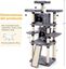 COSTWAY Rascador para Gatos, Torre Multinivel 170 cm para Gatos con Palos Rascadores y Tablas, Centro Actividad para Gatos con 3 Posaderos Afelpados, 2 Casitas Acolchadas, 3 Bolitas de Pelo Colgantes, , large indicador imagen numero 4