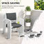 Outsunny Conjunto de Comedor de Exterior Juego de Comedor de Jardín de 7 Piezas con 1 Mesa y 6 Sillas Apilables Estilo Moderno para Terraza Patio Blanco y Gris, , large indicador imagen numero 4