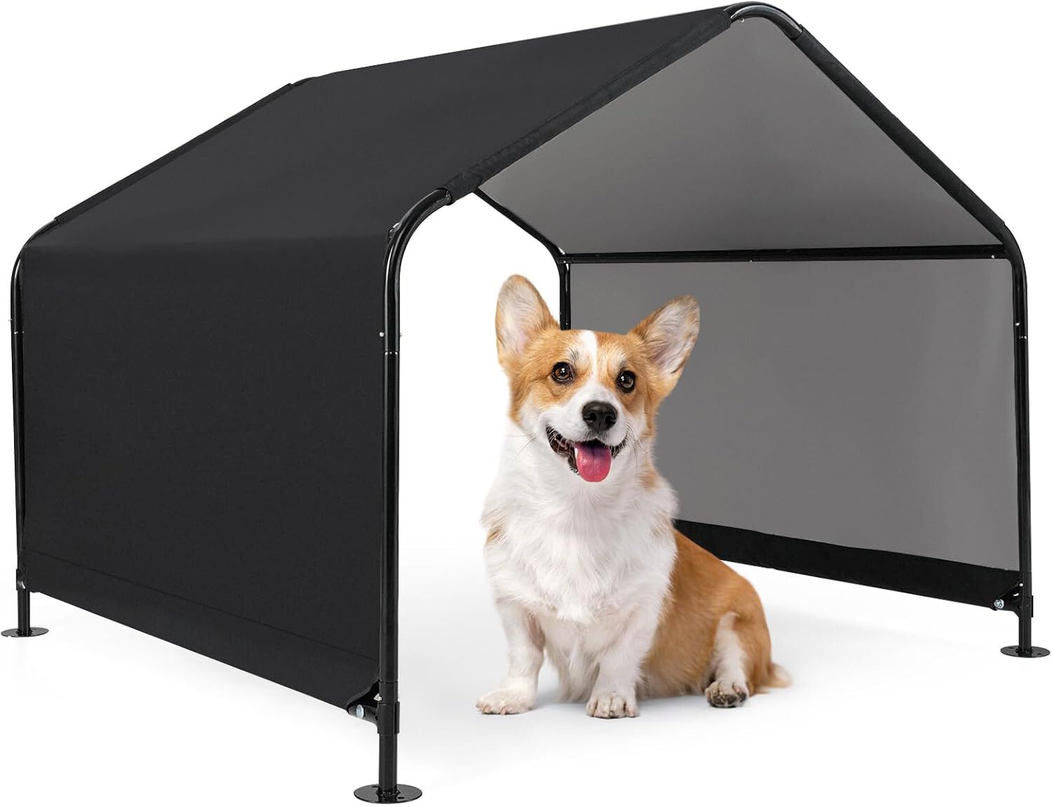 COSTWAY Tienda de campaña para Perros, Refugio de Sombra para Perros, Casa para Mascotas al Aire Libre con Techo Impermeable, Estacas de Tierra, Carpa con Toldo Resistente al Sol, 129 x 124 x 108 cm