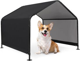 COSTWAY Tienda de campaña para Perros, Refugio de Sombra para Perros, Casa para Mascotas al Aire Libre con Techo Impermeable, Estacas de Tierra, Carpa con Toldo Resistente al Sol, 129 x 124 x 108 cm