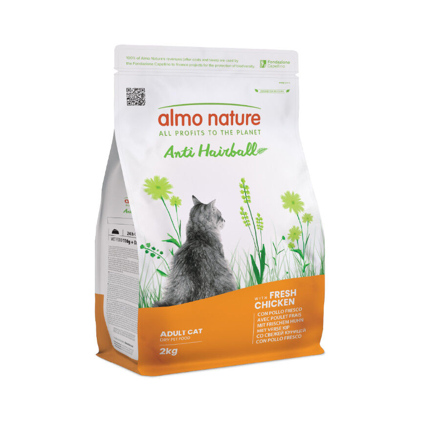 2 kg Almo Nature Anti Hairball Pollo pienso para gatos