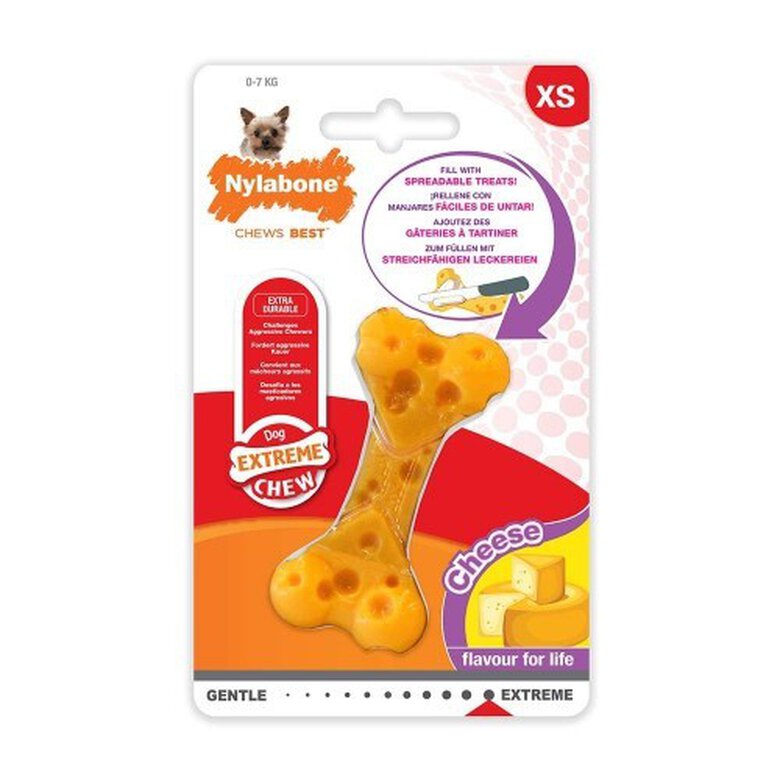 Hueso de juguete con sabor a queso para perros color Amarillo, , large image number null