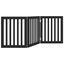 vidaXL Puerta para perros plegable 3 paneles madera álamo negra 150 cm, , large indicador imagen numero 1