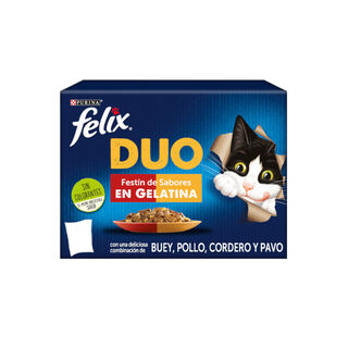 Felix Fantastic Duo Carne en Gelatina sobre para gatos