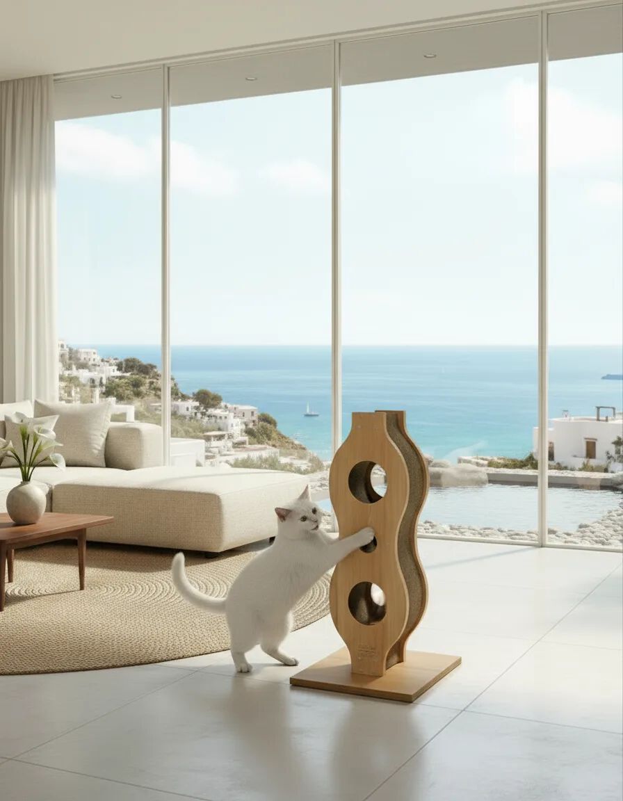 Althea Living - Torre Rascadora Oc&eacute;ano, madera y cart&oacute;n corrugado, , large Imagen numero 5