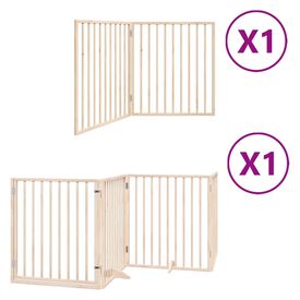 Vidaxl Puerta para Perros Plegable Paneles Puerta para Mascotas Madera de Álamo