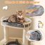 COSTWAY Rascador para Gatos de 150cm, Arbol Rascador para Gatos de 6 Niveles, con Percha Acolchada, Hamaca Colgante, 3 Rascadores para Gatos de Sisal, 4 Plataformas, Gris+Natural, 66x66x150cm, , large indicador imagen numero 3