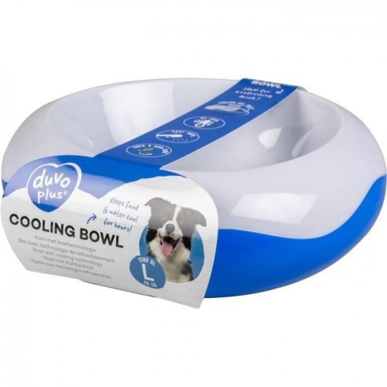 EULIQUID comedero bebedero refrigerado blanco y azul para perros, , large image number null