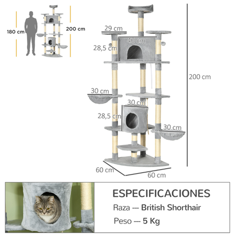 PawHut Árbol Rascador Grande para gatos thumbnail