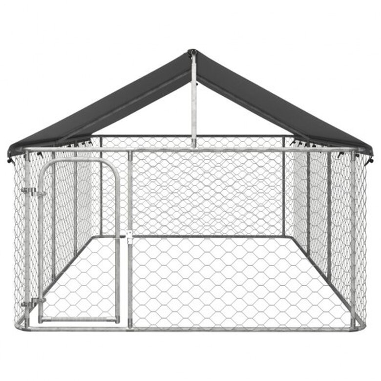 VidaXL Perrera Exterior Plateada para perros, , large image number null