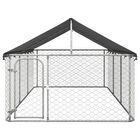 VidaXL Perrera Exterior Plateada para perros, , large image number null