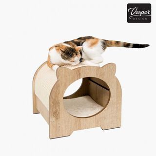 Rascador Vesper Minou para gatos color Roble