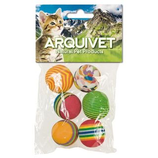 Pack de 6 pelotas multicolor para gatos color Variado