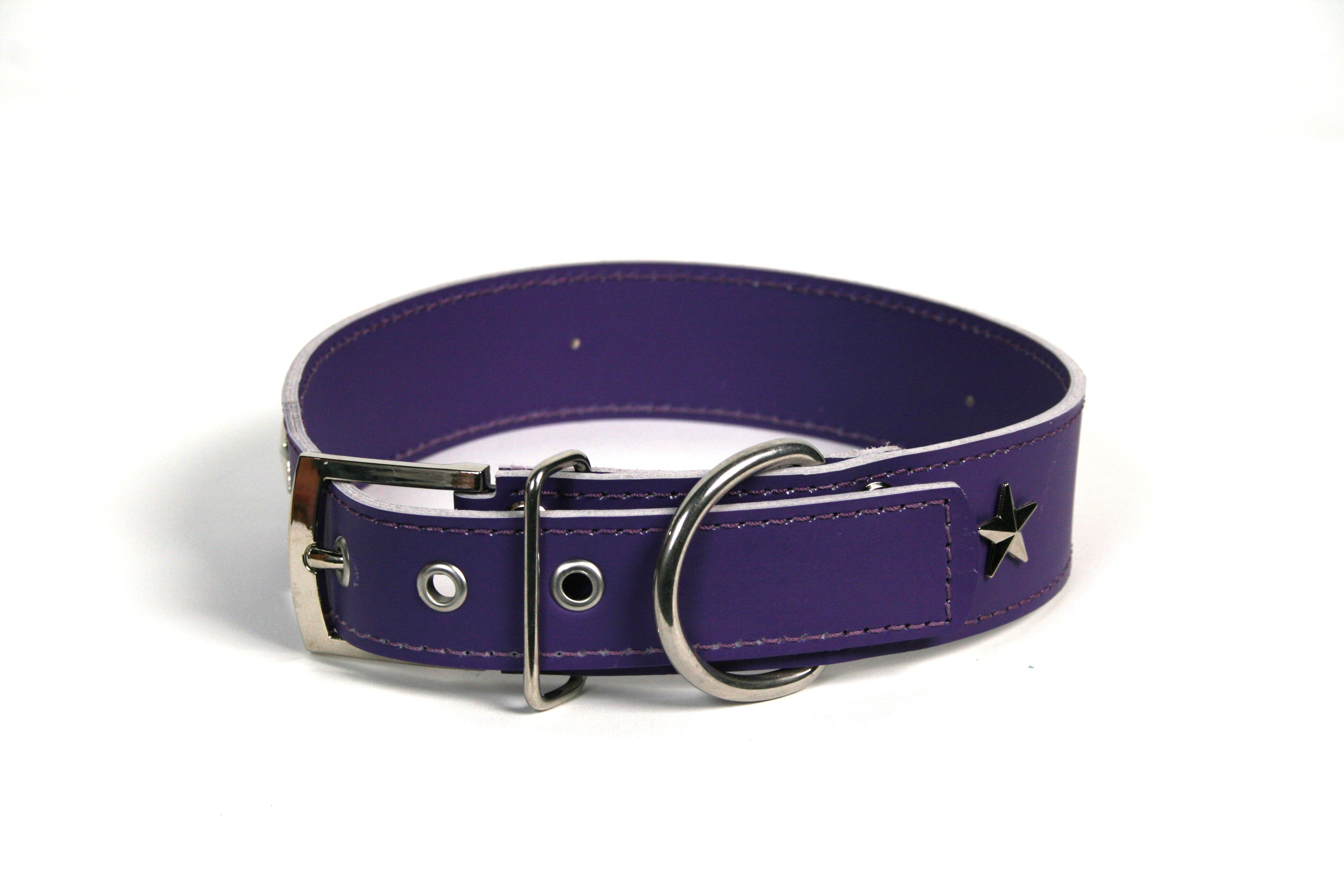 COLLAR DE PIEL LILA CON  ESTRELLA, , large Imagen numero 2