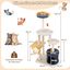 COSTWAY Árbol para Gatos de 128 cm, Torre para Gatos con Postes Rascadores de Sisal, Condominio, Plataforma de Felpa, Juguetes Colgantes, Árbol Rascador para Gatos, Beige y Gris Oscuro y Naranja, , large indicador imagen numero 2