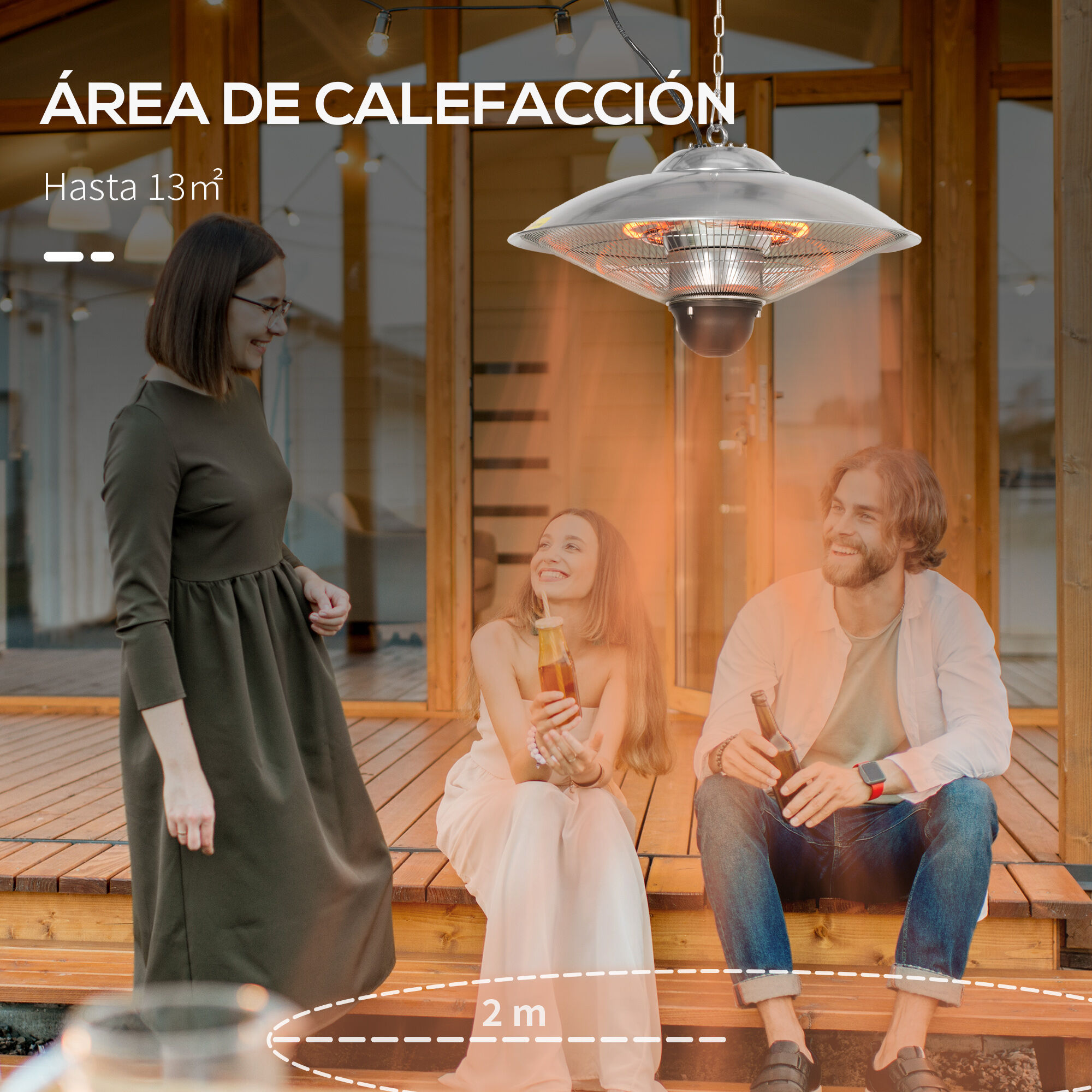 Outsunny Calefactor Exterior de Techo color Plata thumbnail