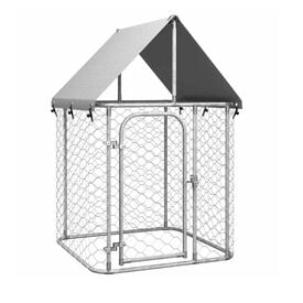VidaXL Perrera Exterior Plateada para perros