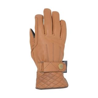 Guantes acolchados Thinsulate de equitación en cuero suave para adultos color Tostado