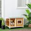 PawHut Caseta para Perros de Madera 85,5x62x60 cm Casa para Mascotas Refugio para Perros con Techo Asfáltico Impermeable y Ventana para Interior Exterior Natural., , large indicador imagen numero 2