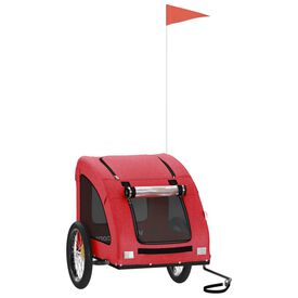 VidaXL Remolque de bicicleta rojo para perros y gatos