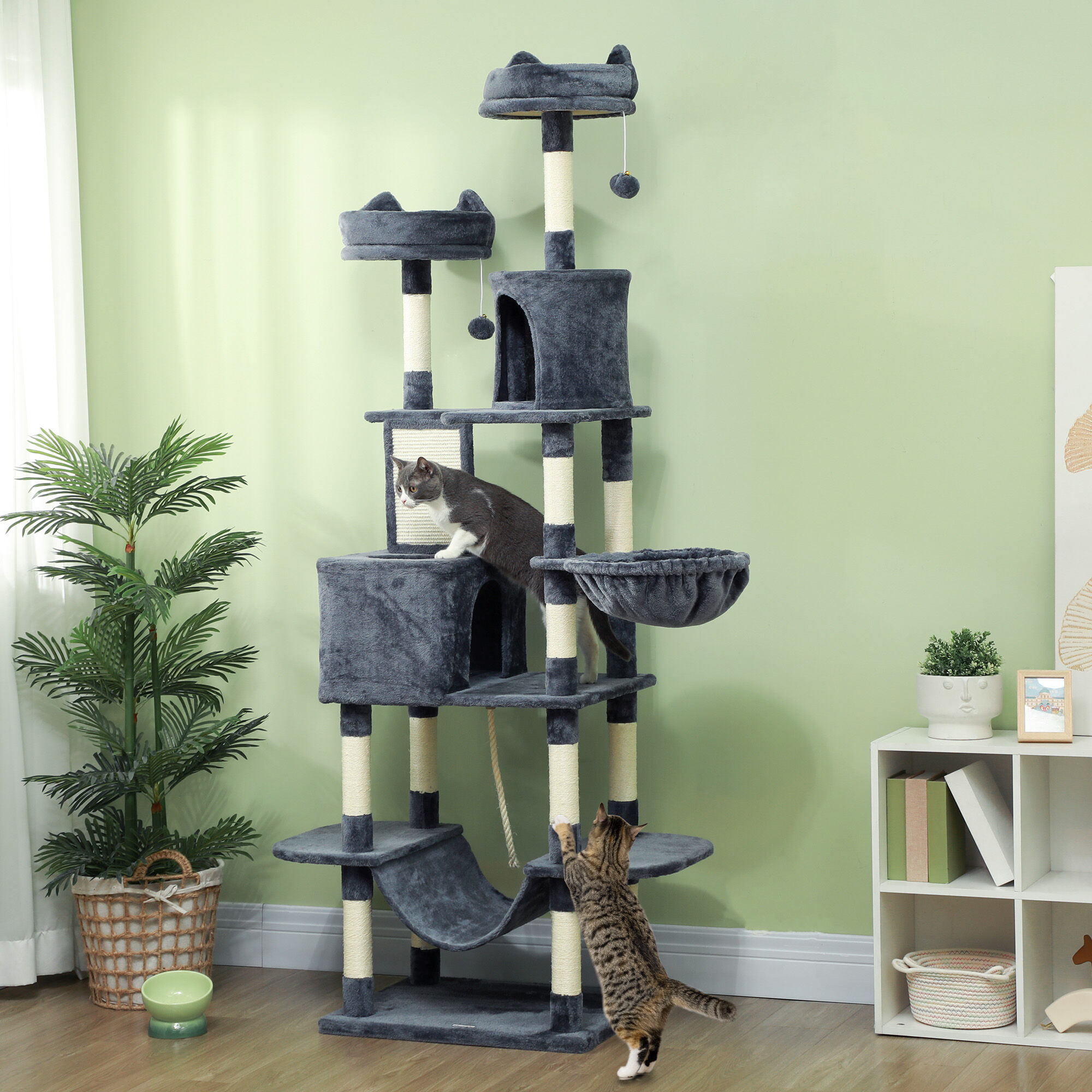 PawHut &Aacute;rbol para Gatos Gris Oscuro, , large Imagen numero 2